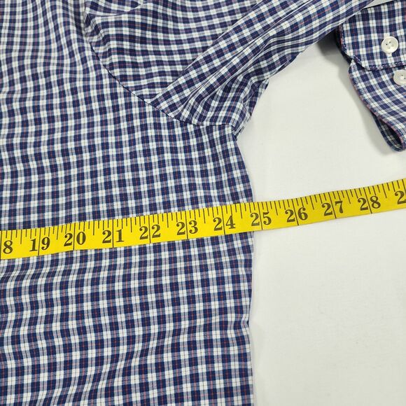 Mizzen & Main Men's Shirt Button Up Blue Check Performance Trim Fit Size 2XL - Picture 8 of 10